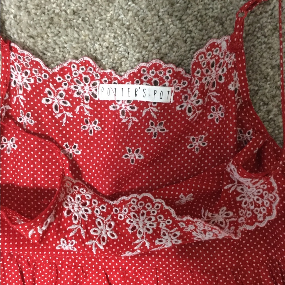 Red dress with white accents. Boutique - Picture 2 of 3